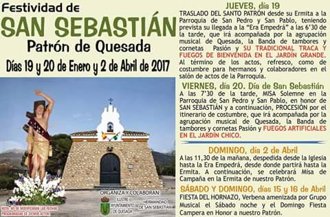Fiestas patronales en honor de San Sebastián 2017 Quesada